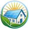 Icon PV Anlage: Haus mit Photovoltaik auf dem Dach
